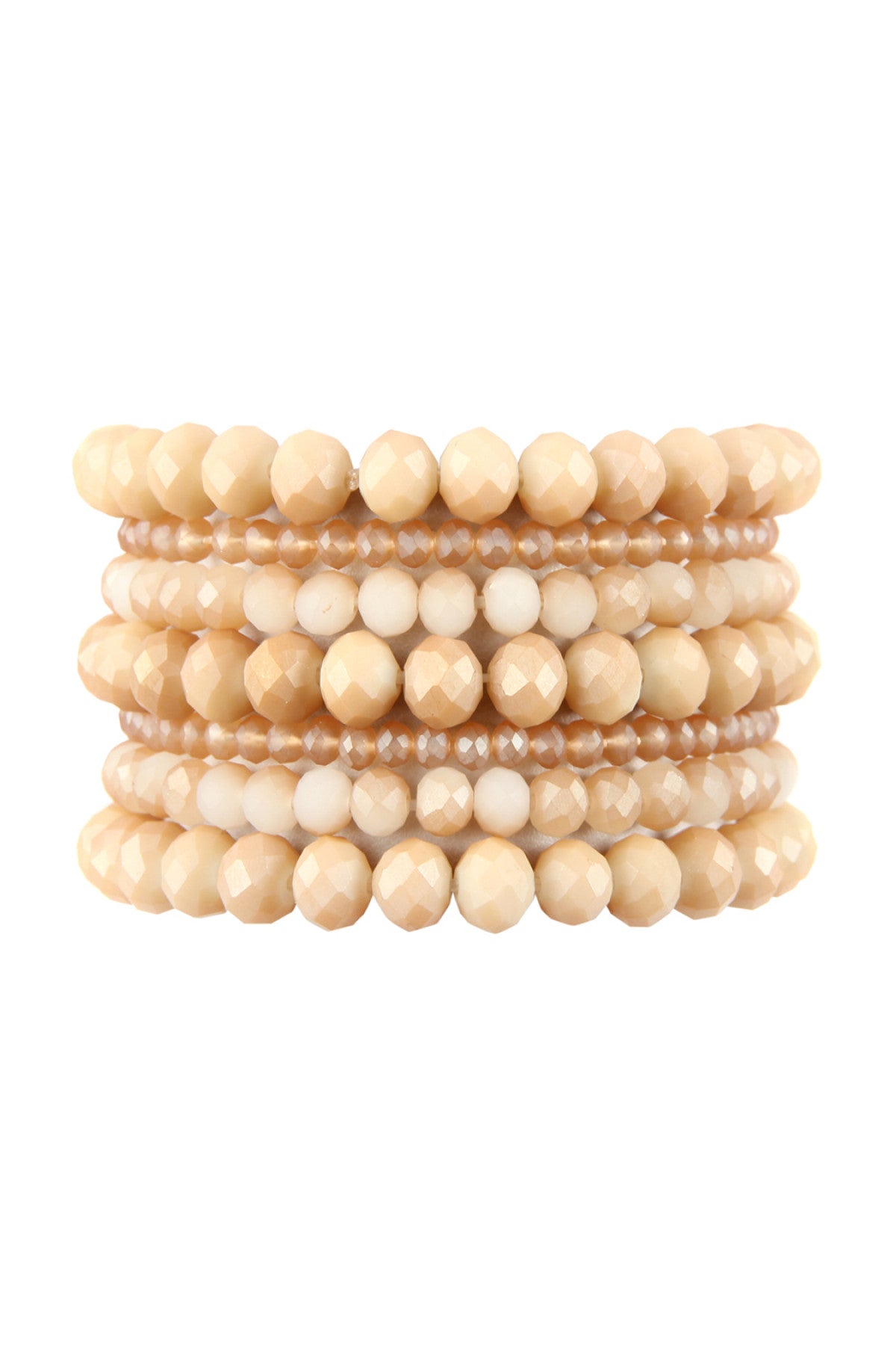 Seven Lines Glass Beads Stretch Bracelet