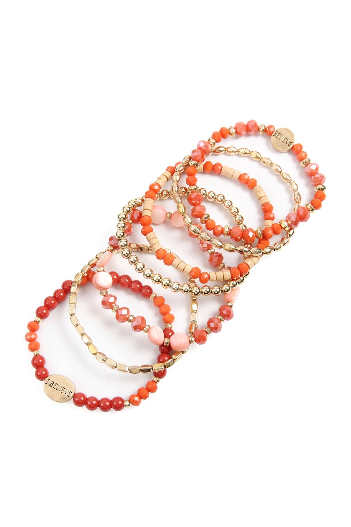 I Believe Charm Mix Beads Bracelet