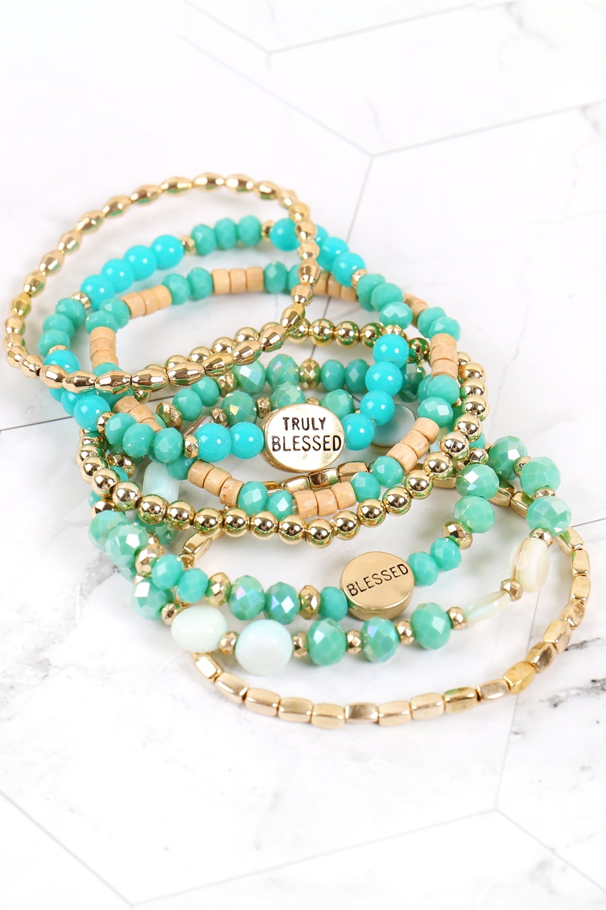 I Believe Charm Mix Beads Bracelet