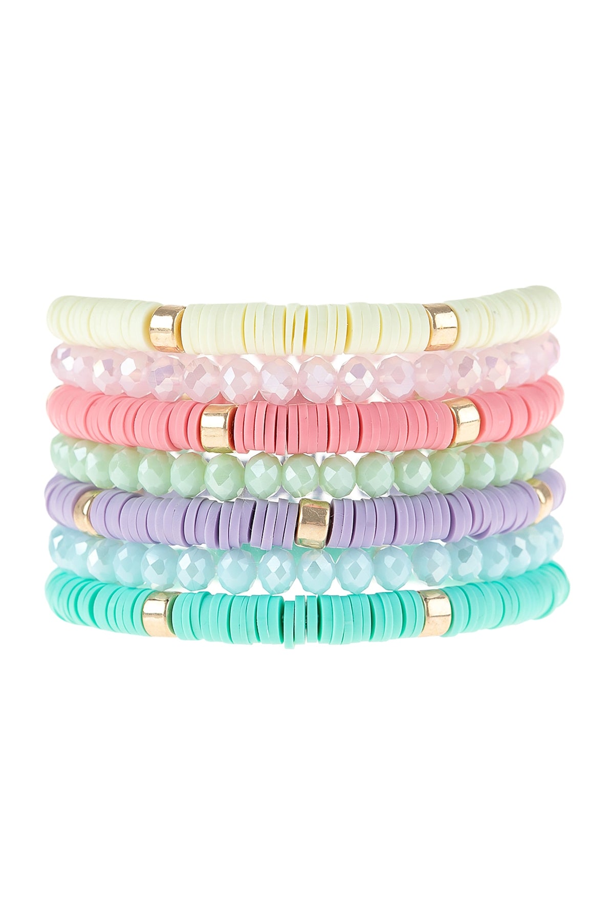 Multiline Disc Beads Stretch Bracelet