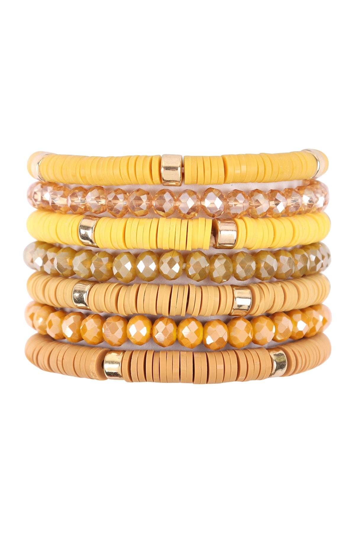 Multiline Disc Beads Stretch Bracelet