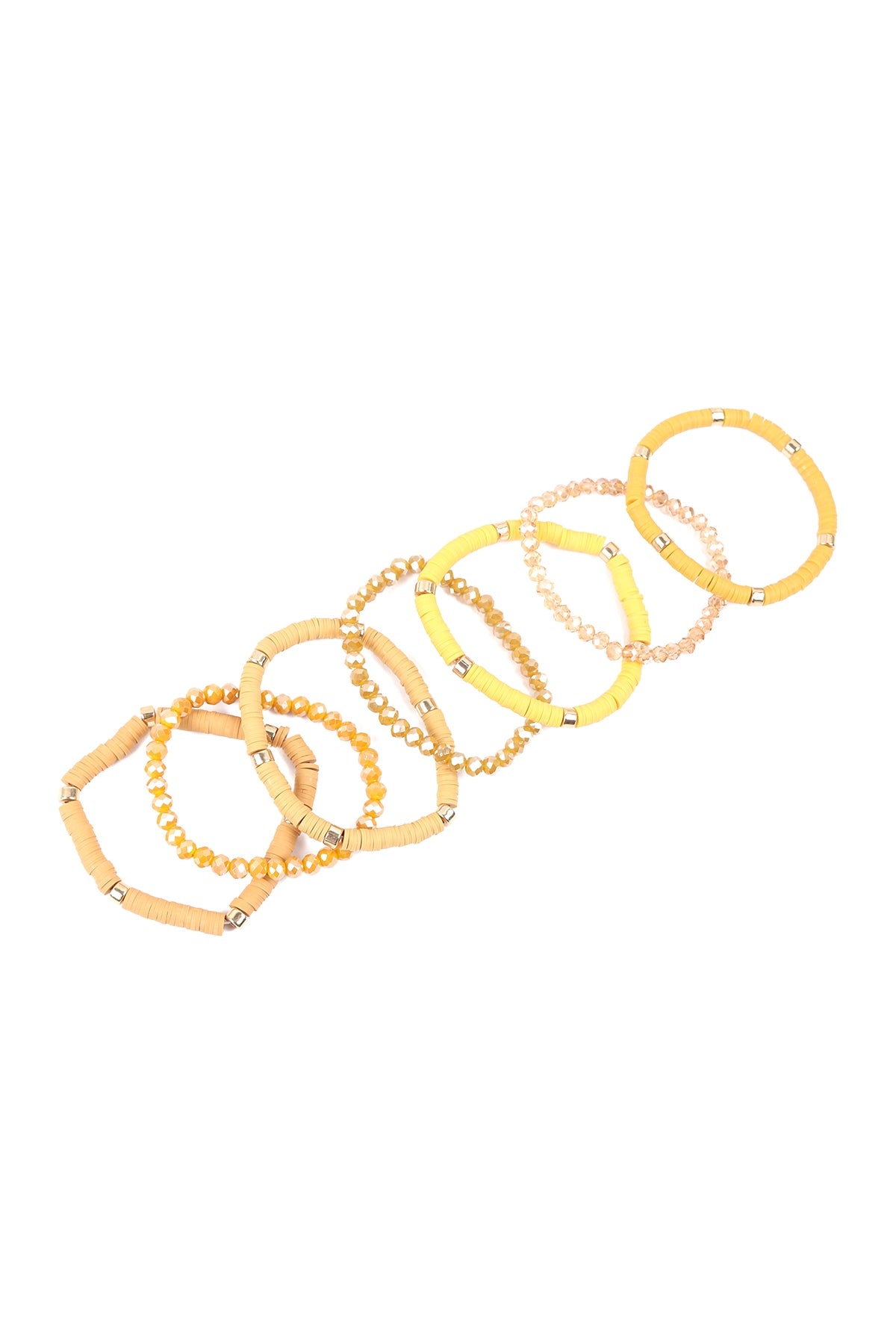 Multiline Disc Beads Stretch Bracelet
