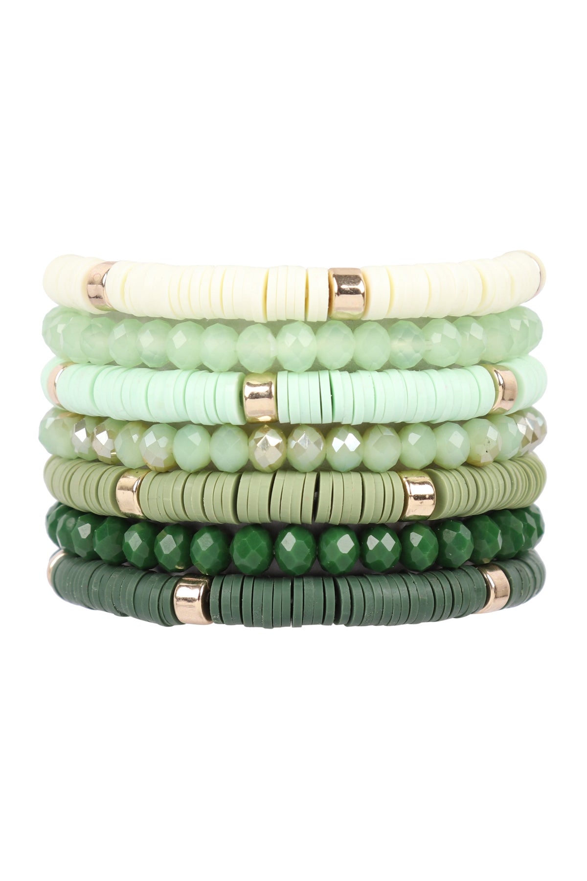 Multiline Disc Beads Stretch Bracelet
