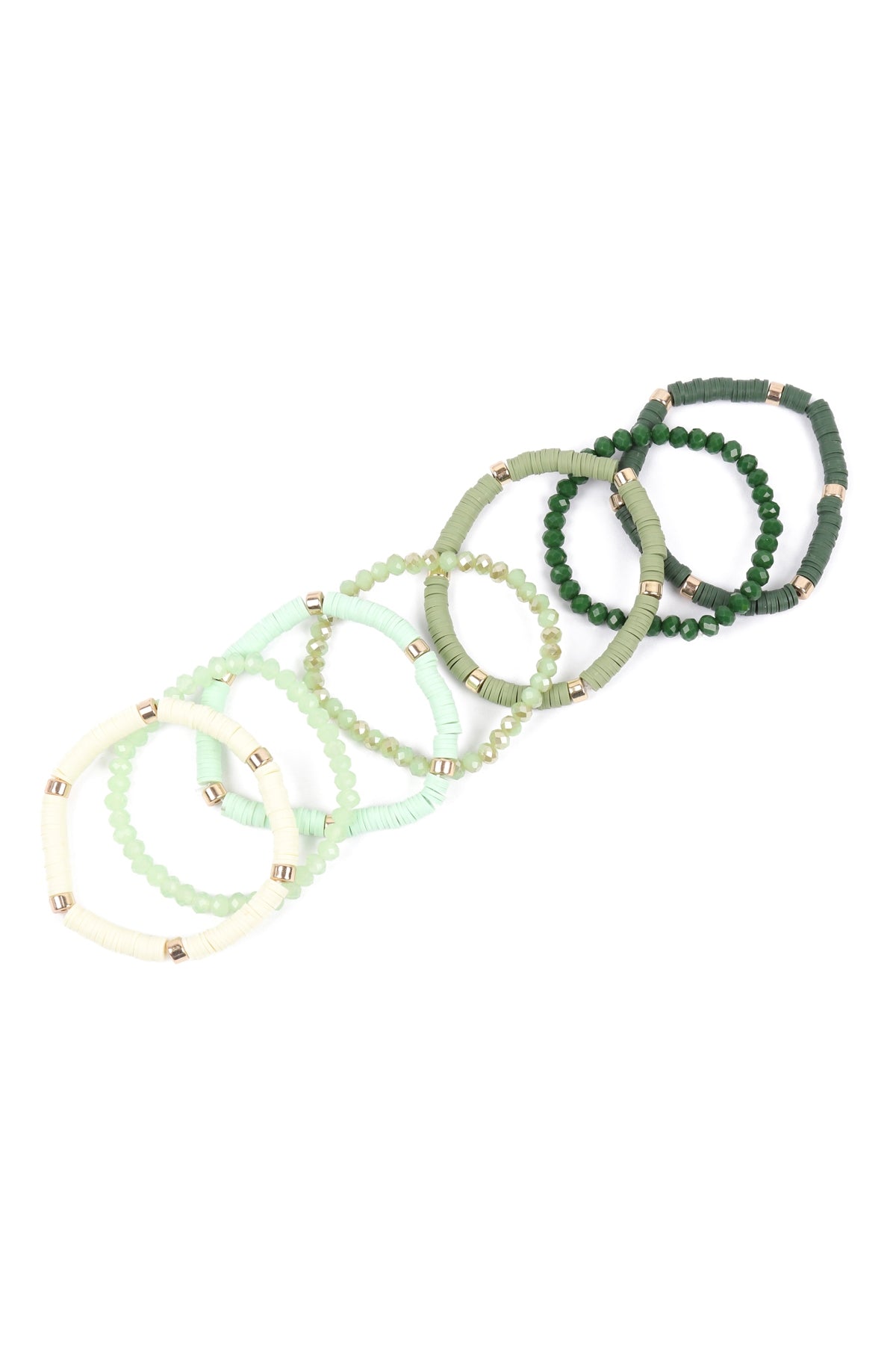 Multiline Disc Beads Stretch Bracelet