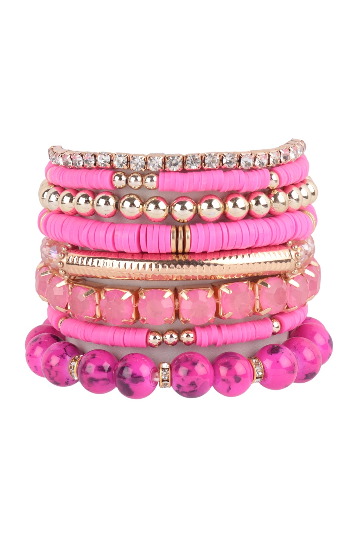Fimo CCB Mix Bead Charm Stretchable Bracelet