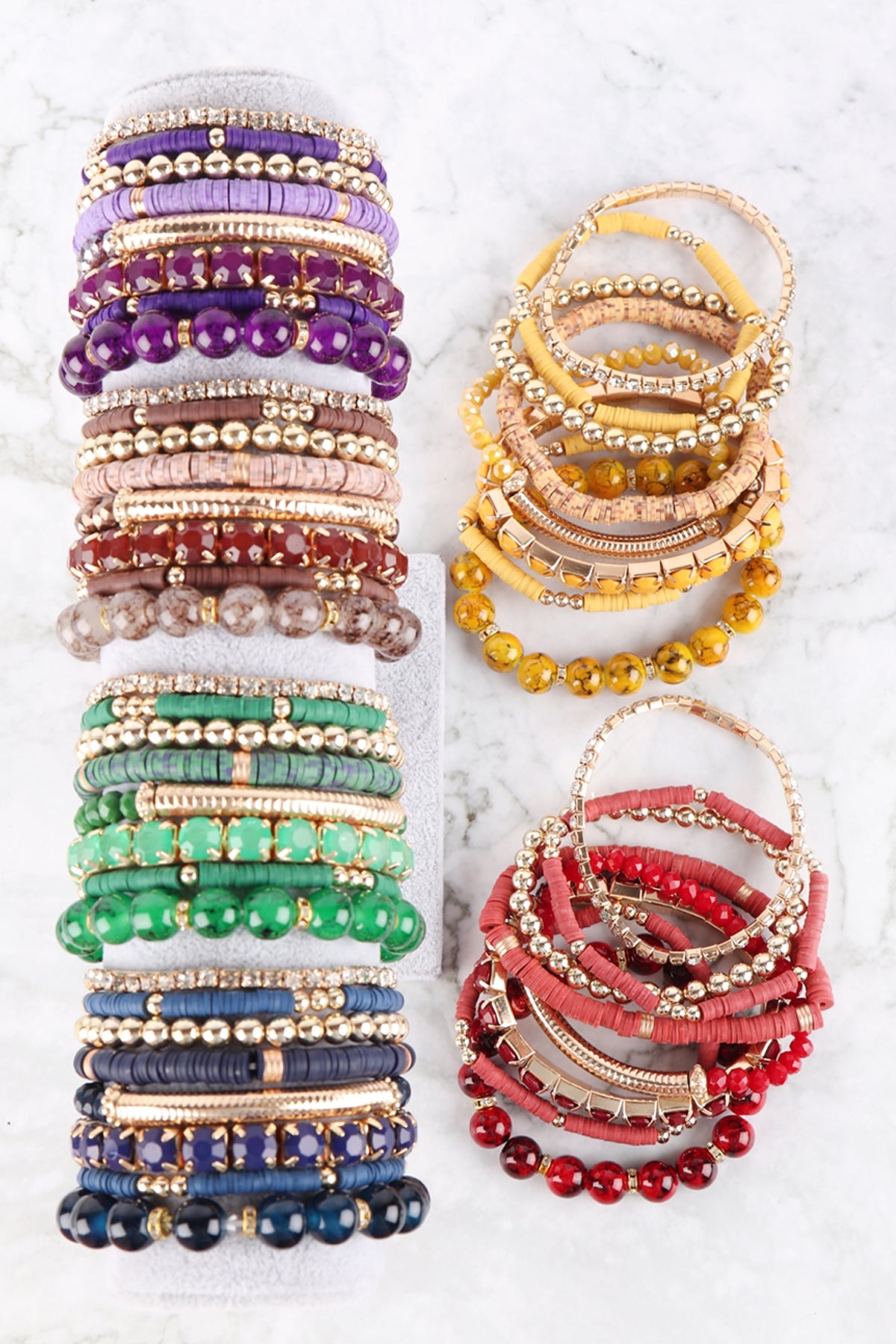 Fimo CCB Mix Bead Charm Stretchable Bracelet