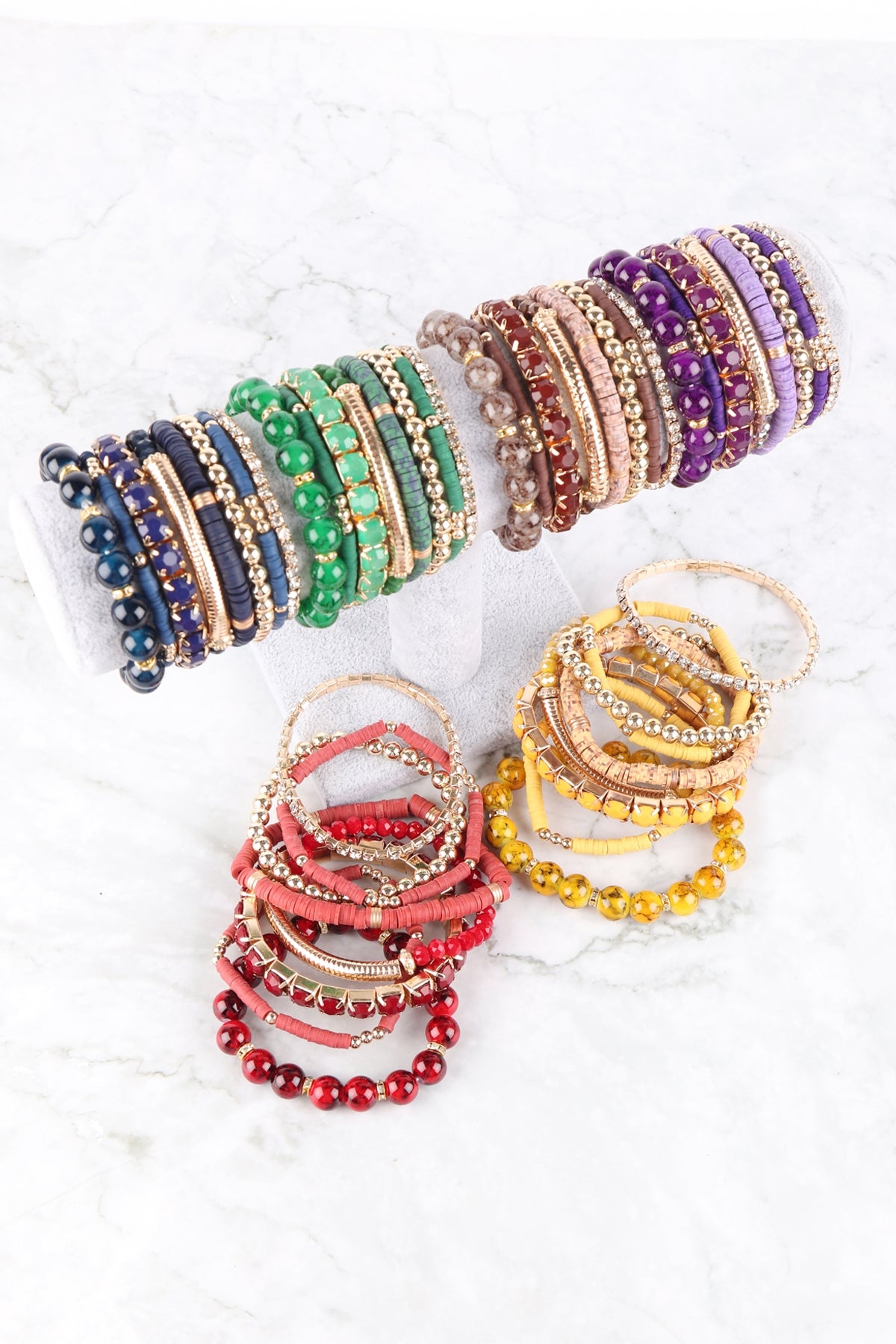 Fimo CCB Mix Bead Charm Stretchable Bracelet