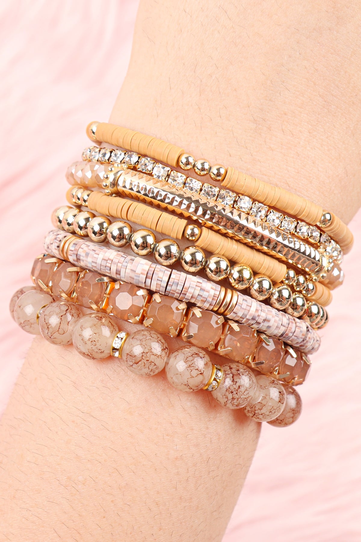 Fimo CCB Mix Bead Charm Stretchable Bracelet