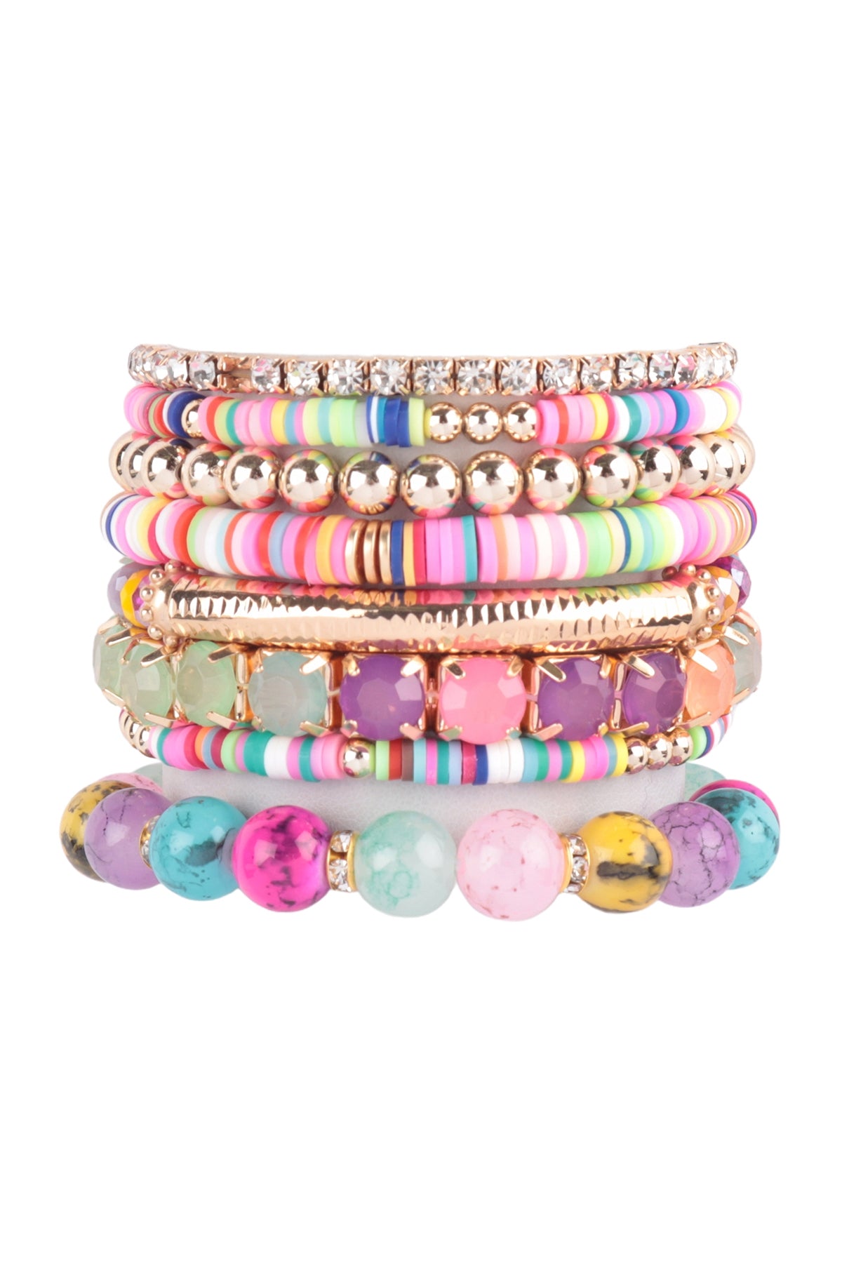 Fimo CCB Mix Bead Charm Stretchable Bracelet