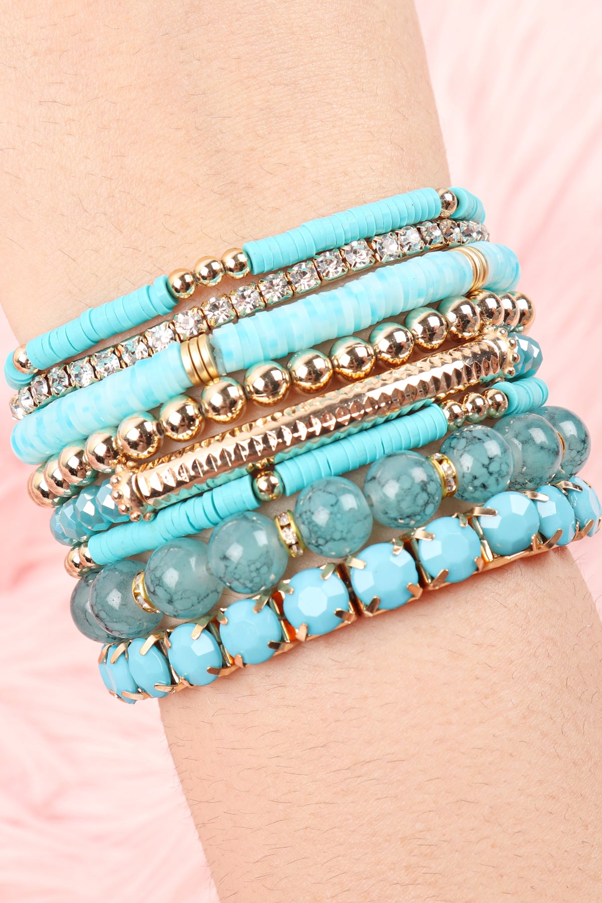 Fimo CCB Mix Bead Charm Stretchable Bracelet