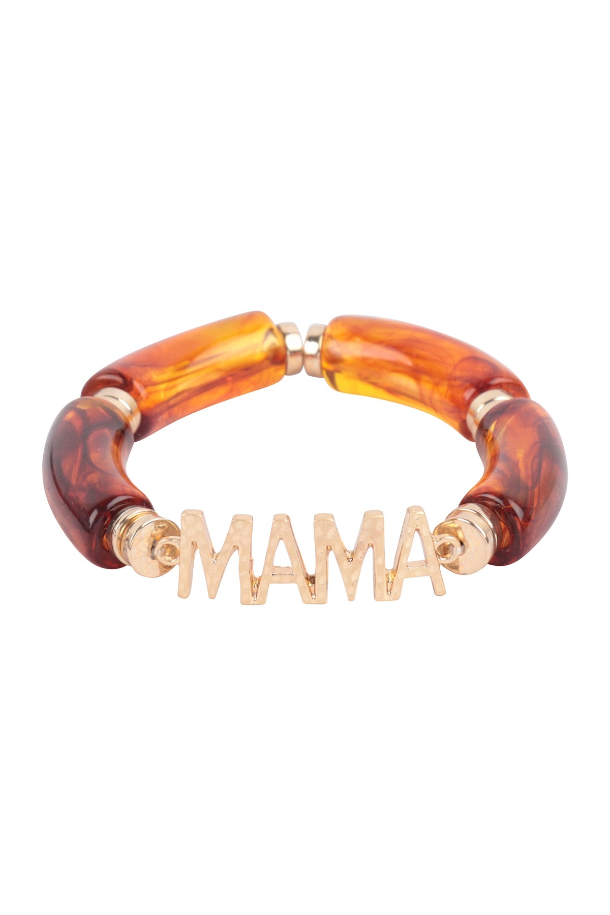 Mama Tubular Beads Resin Stretch Bracelet