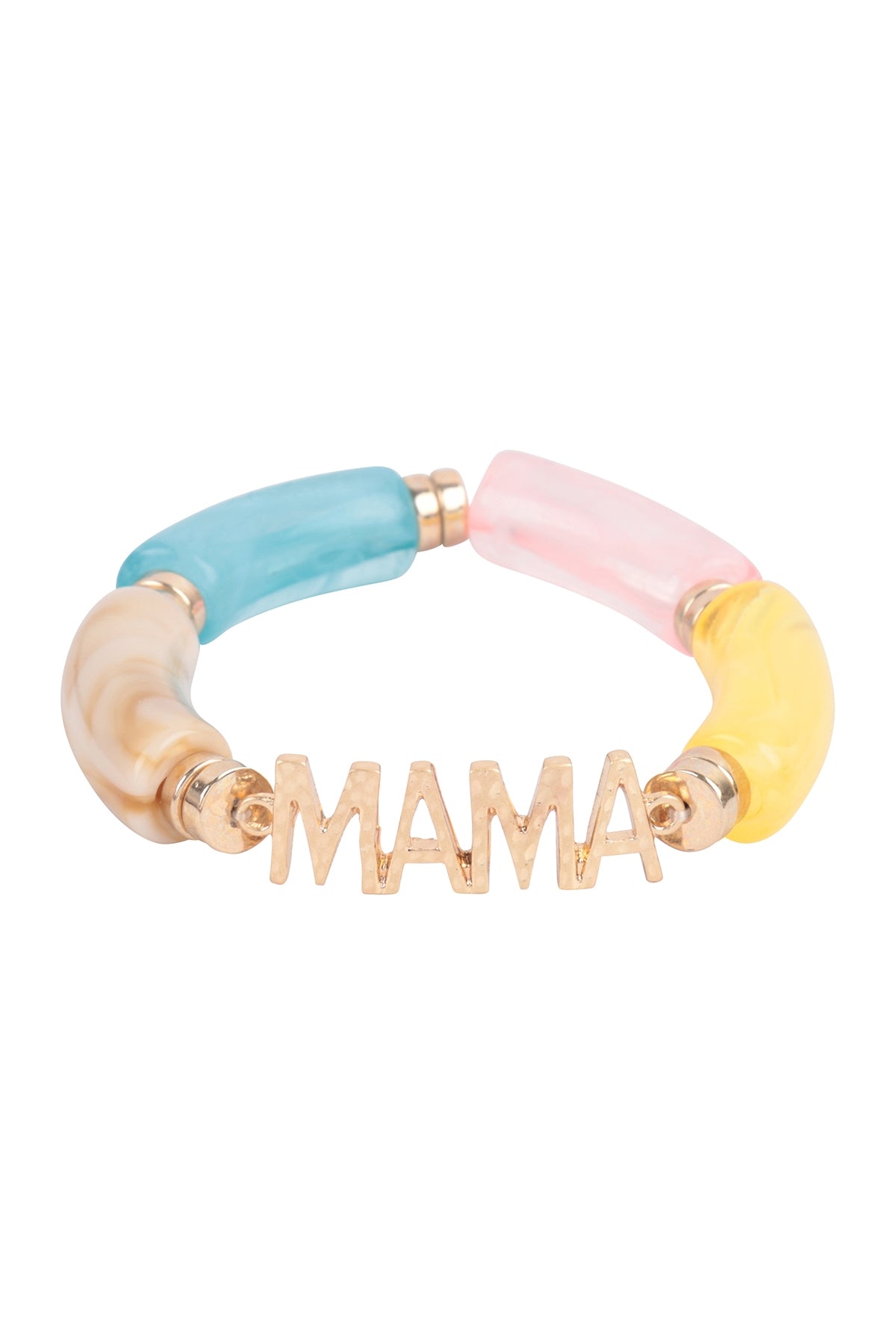 Mama Tubular Beads Resin Stretch Bracelet