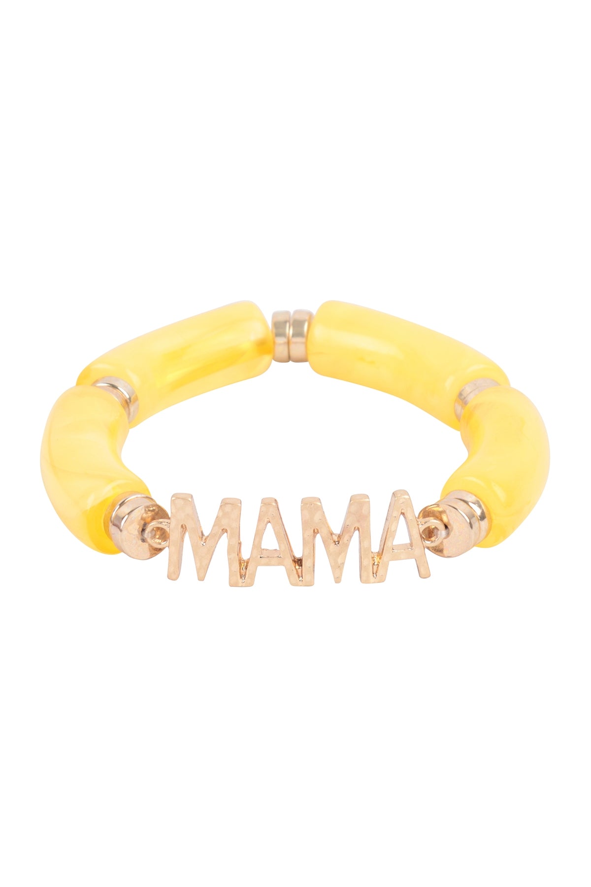 Mama Tubular Beads Resin Stretch Bracelet