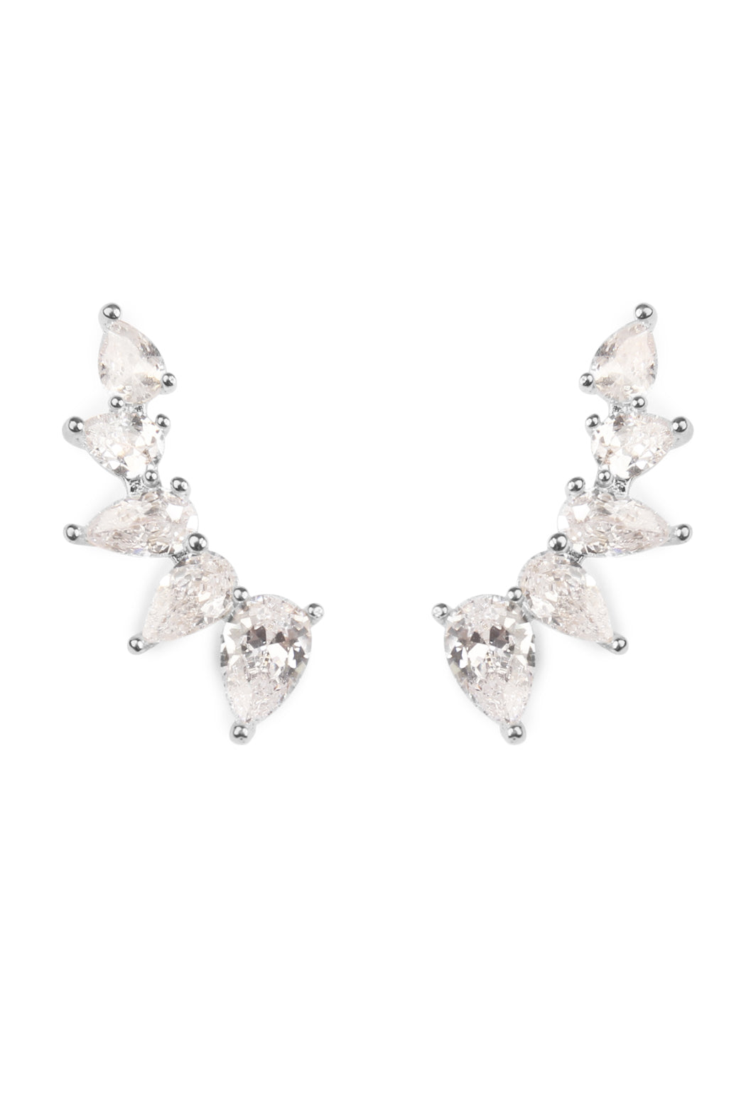 Teardrop Cubic Zirconia Crawler Earrings