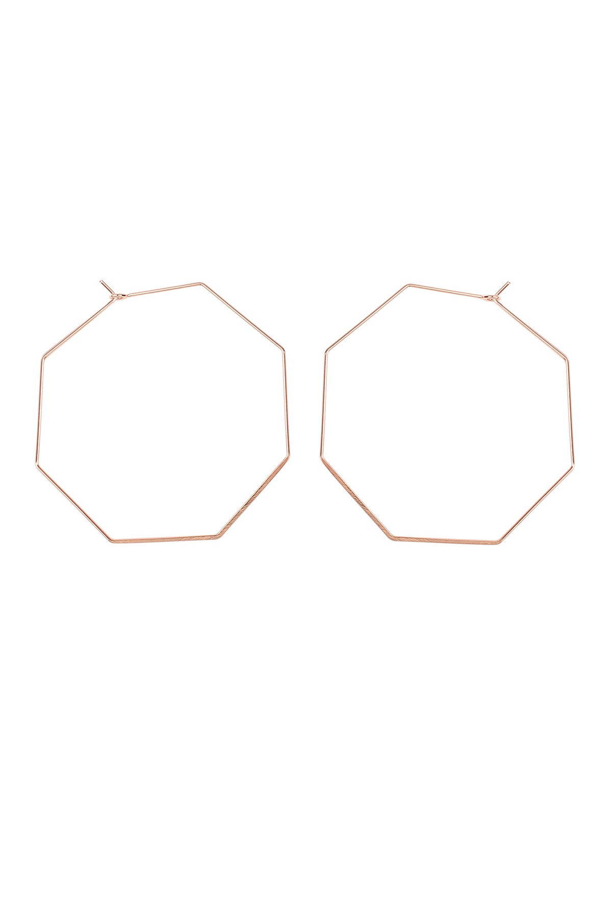 Rose Gold Octagon Brass Earring