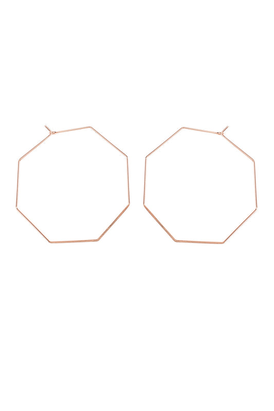 Rose Gold Octagon Brass Earring