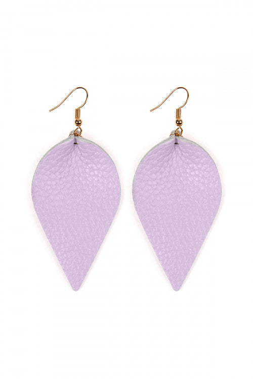 Teardrop Shape Pinched Leather Earrings /1PAIR