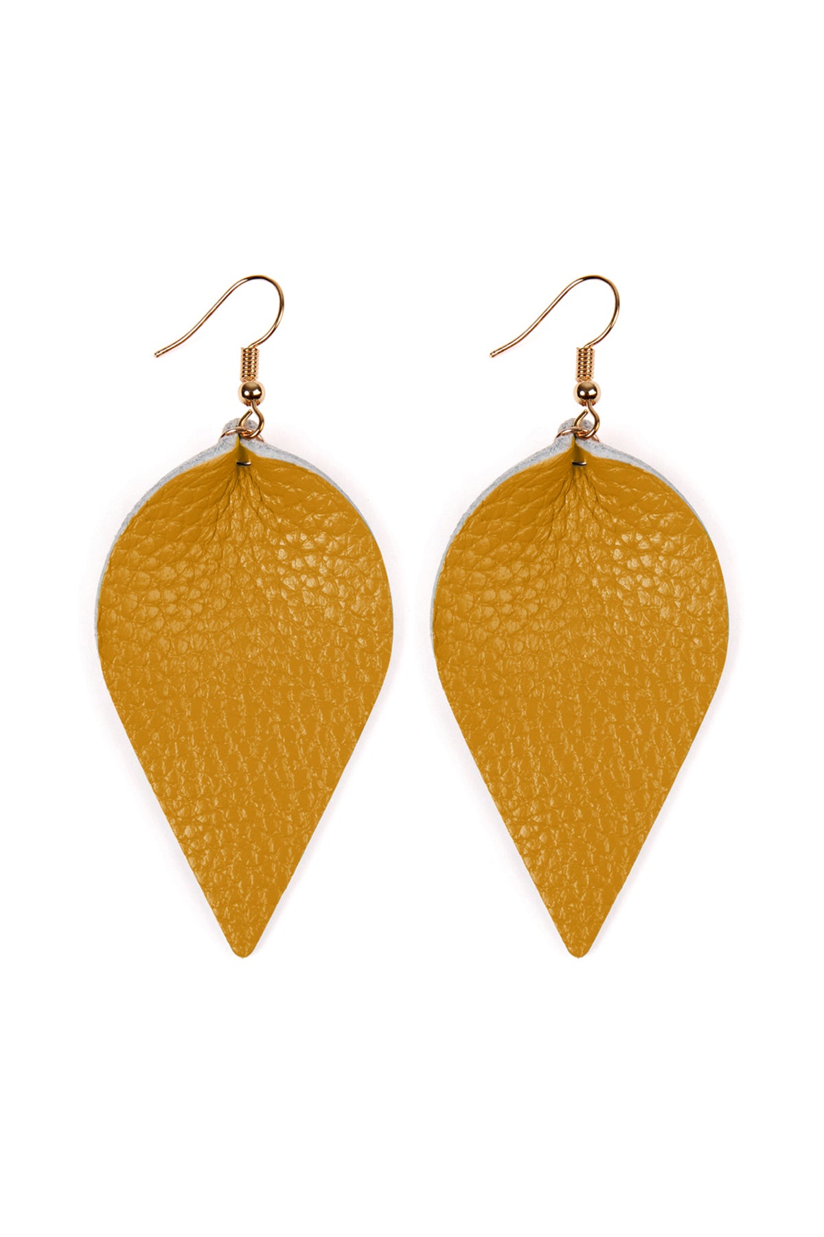 Teardrop Shape Pinched Leather Earrings
