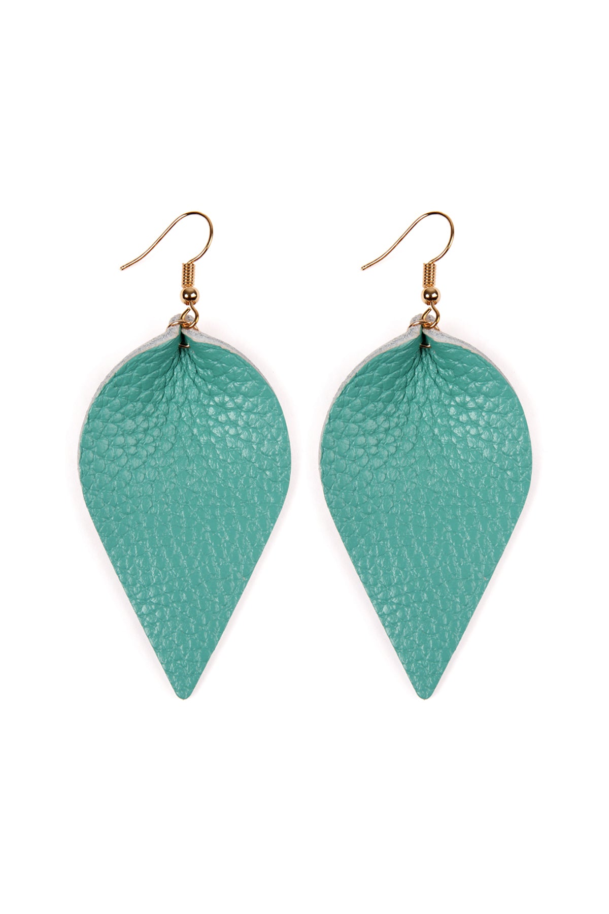 Teardrop Shape Pinched Leather Earrings
