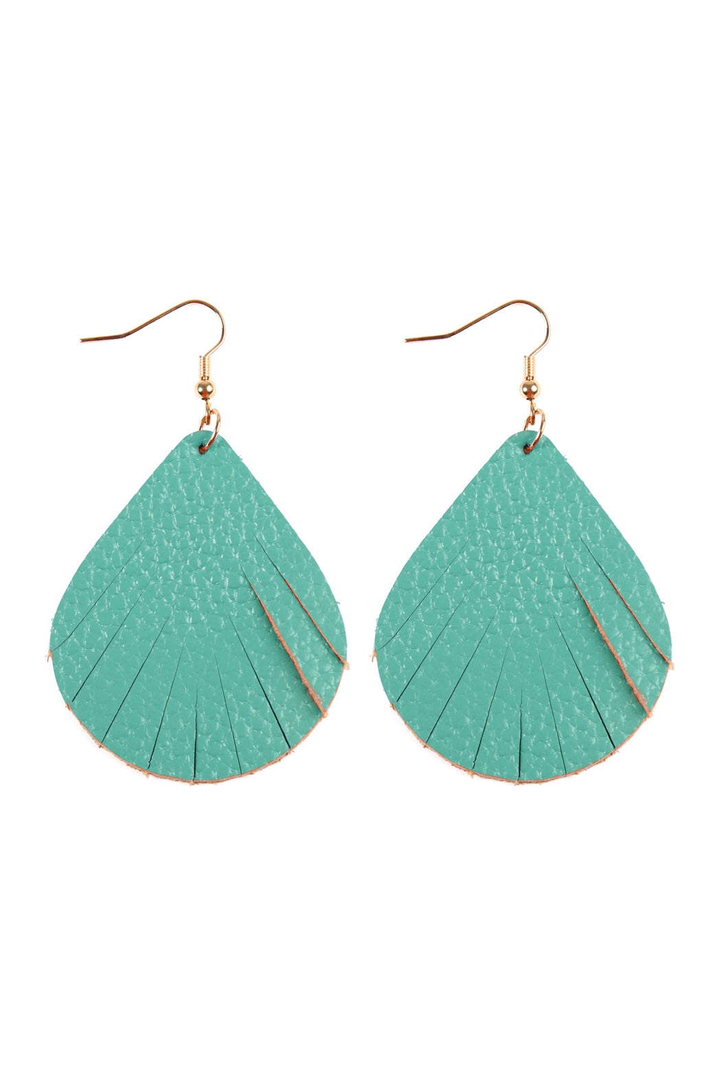 Fringed Pear Shape Leather Earrings
