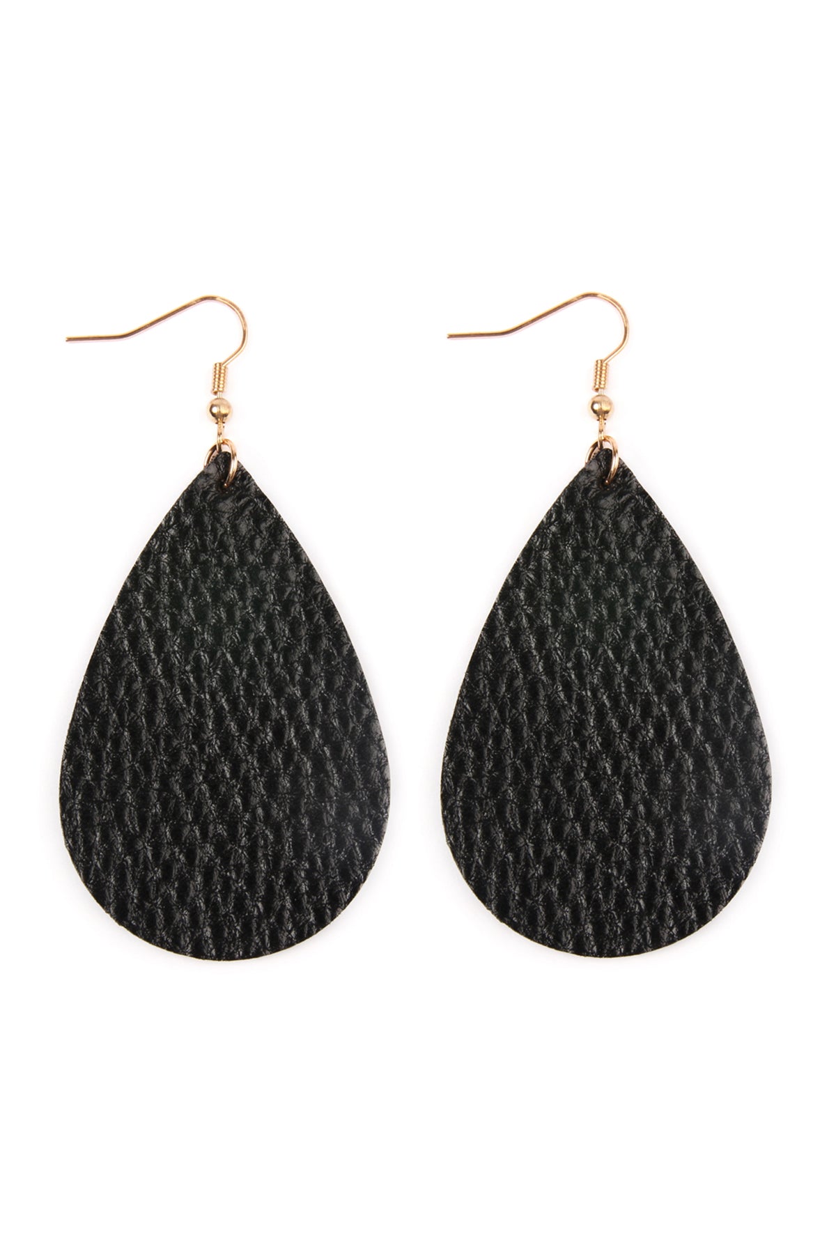 Teardrop Leather Earrings / 1PAIR
