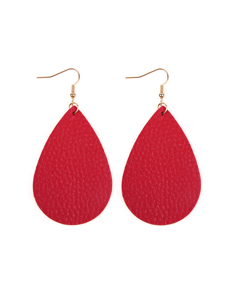 Teardrop Leather Earrings