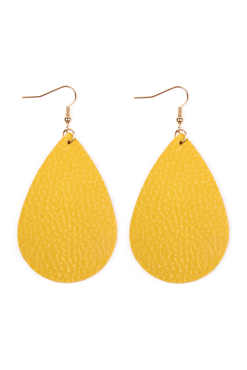 Teardrop Leather Earrings / 1PAIR
