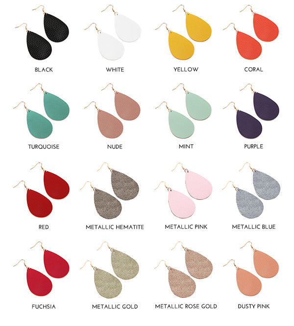 Teardrop Leather Earrings