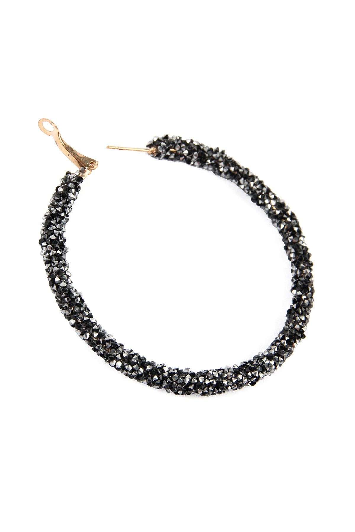 Rhinestone Coated Hoop Earring