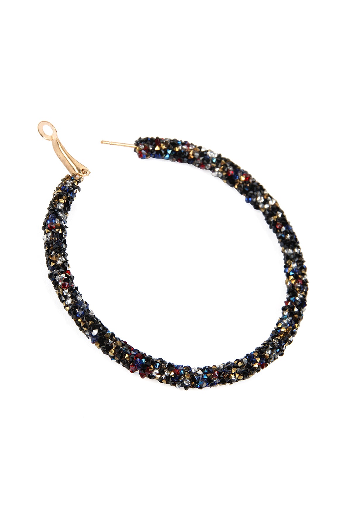 Rhinestone Coated Hoop Earring