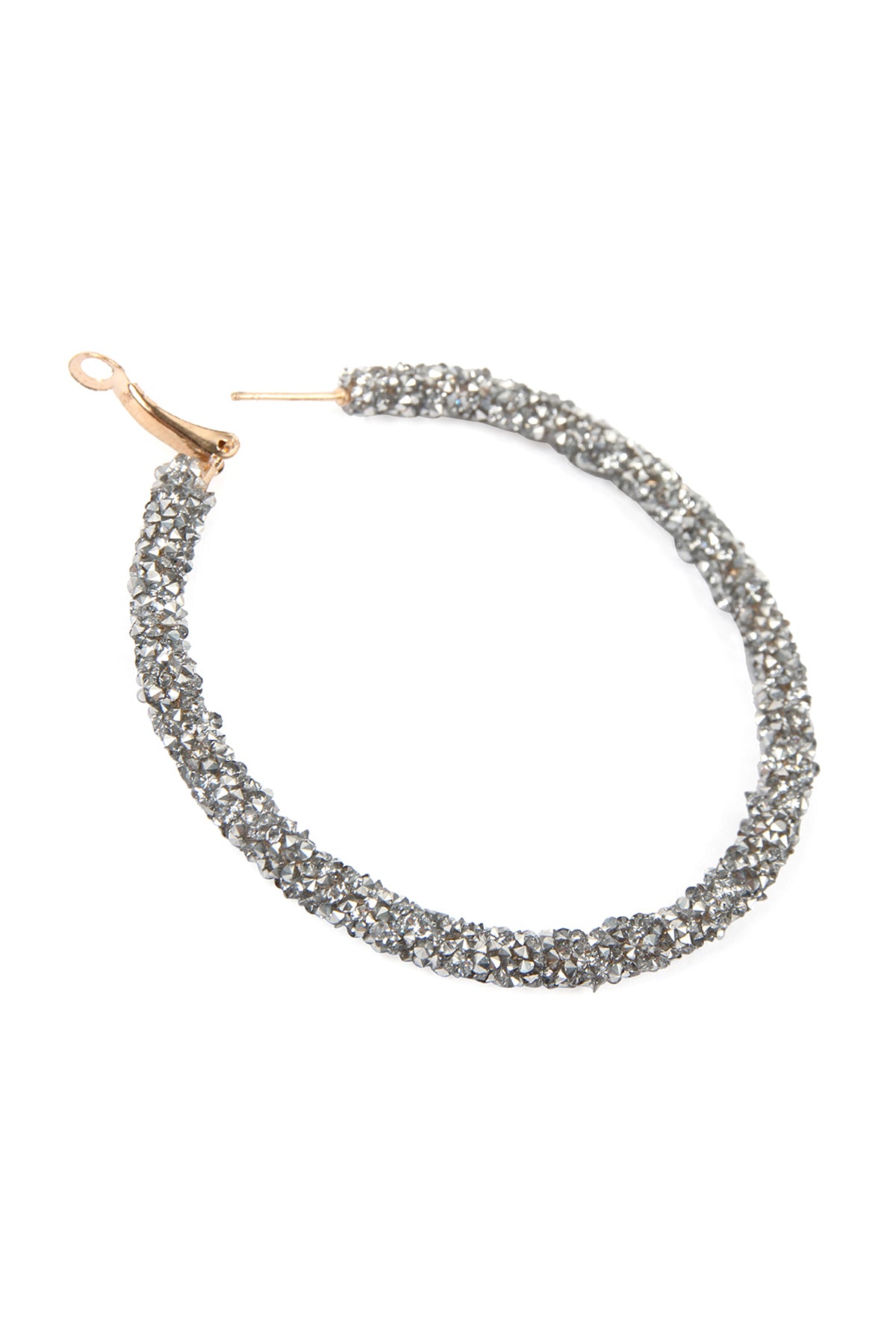 Rhinestone Coated Hoop Earring