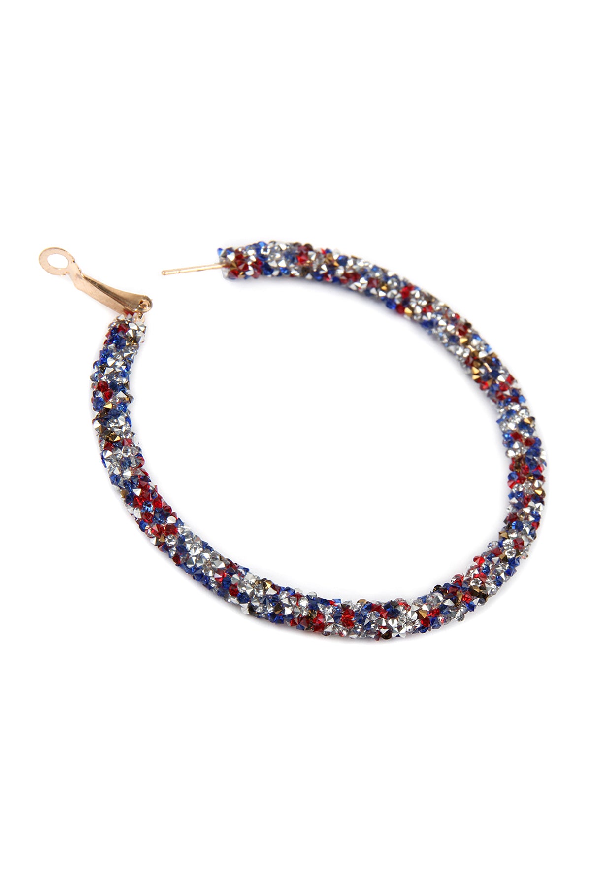 Rhinestone Coated Hoop Earring