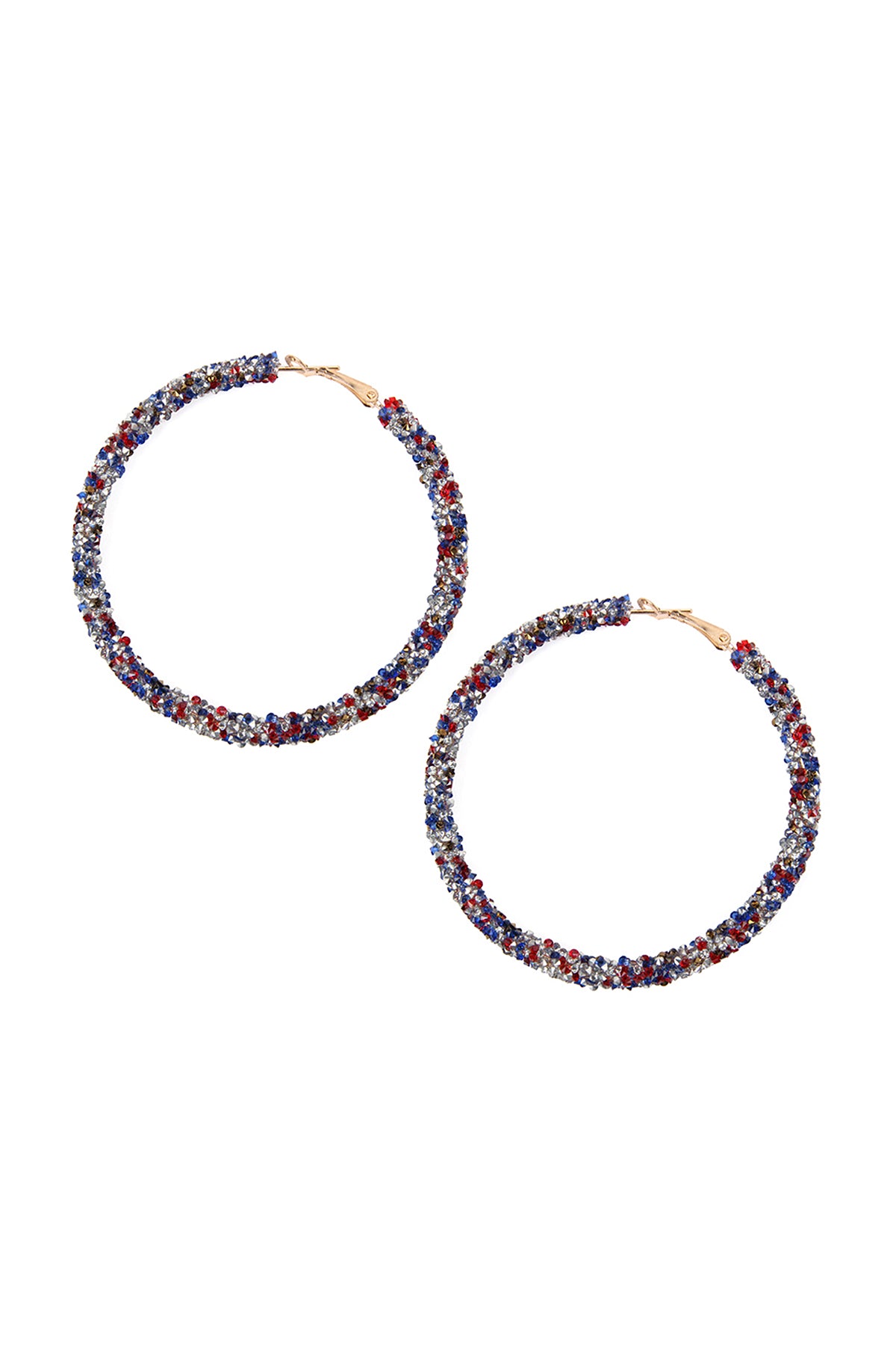 Rhinestone Coated Hoop Earring
