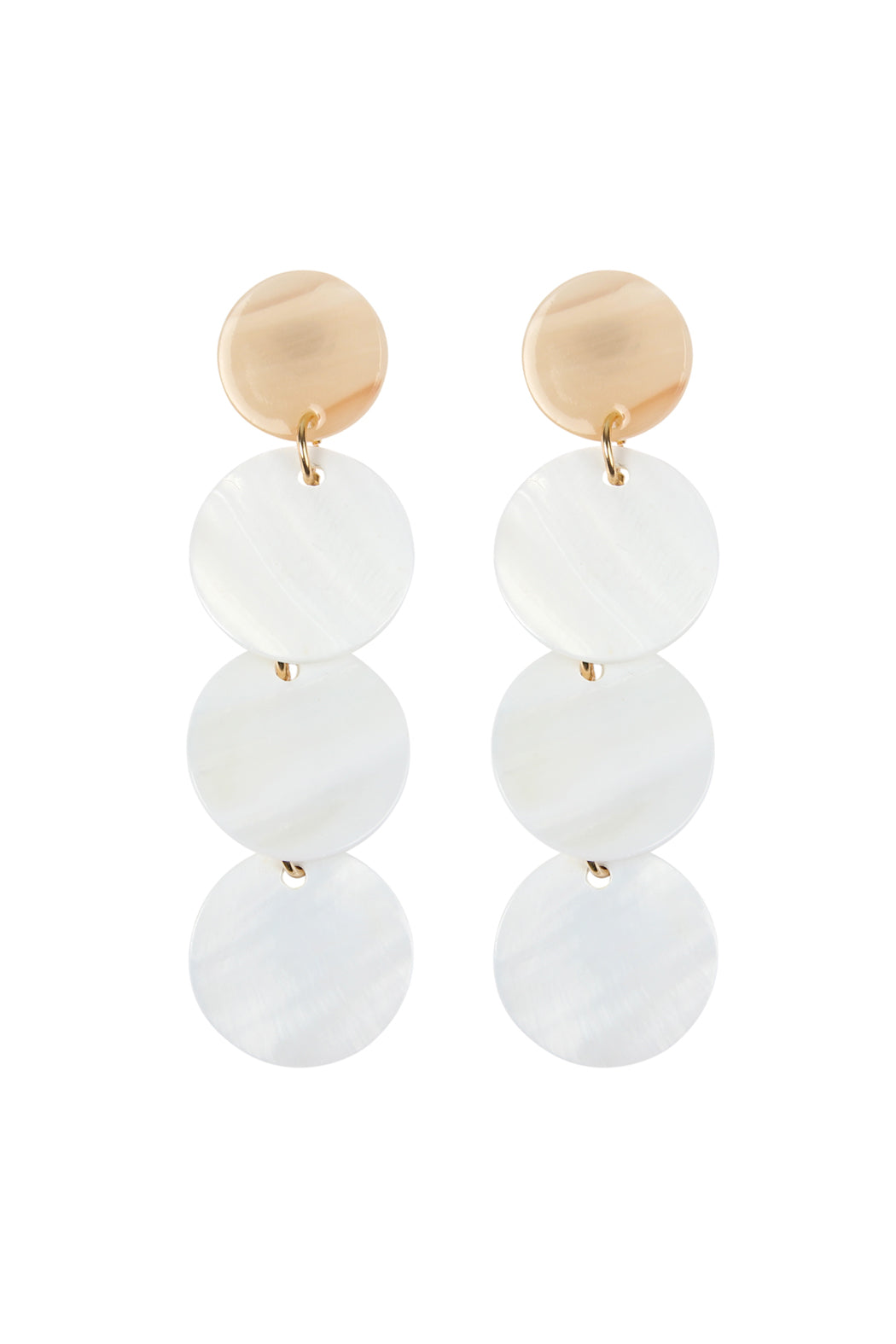 Disc Seashell Statement Earrings