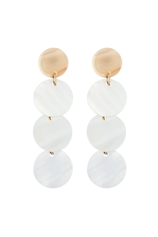 Disc Seashell Statement Earrings