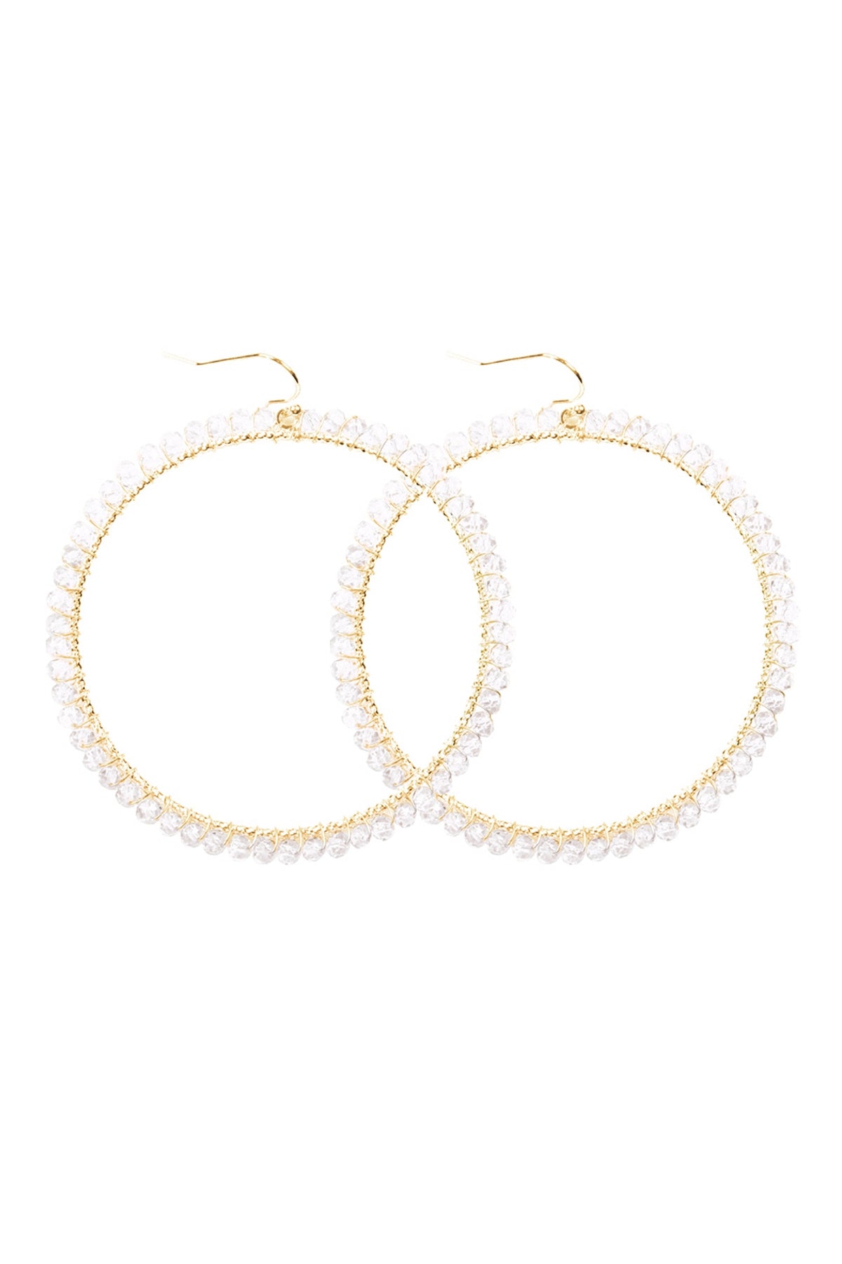 Wire Hoop With Glass Beads Hook Earring