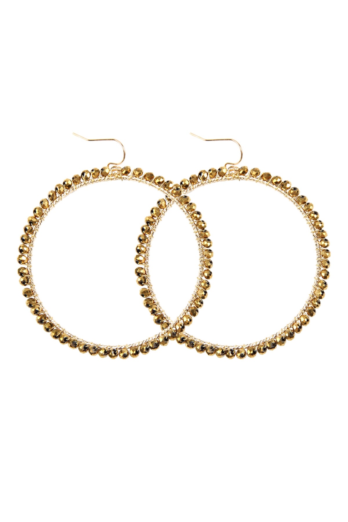 Wire Hoop With Glass Beads Hook Earring