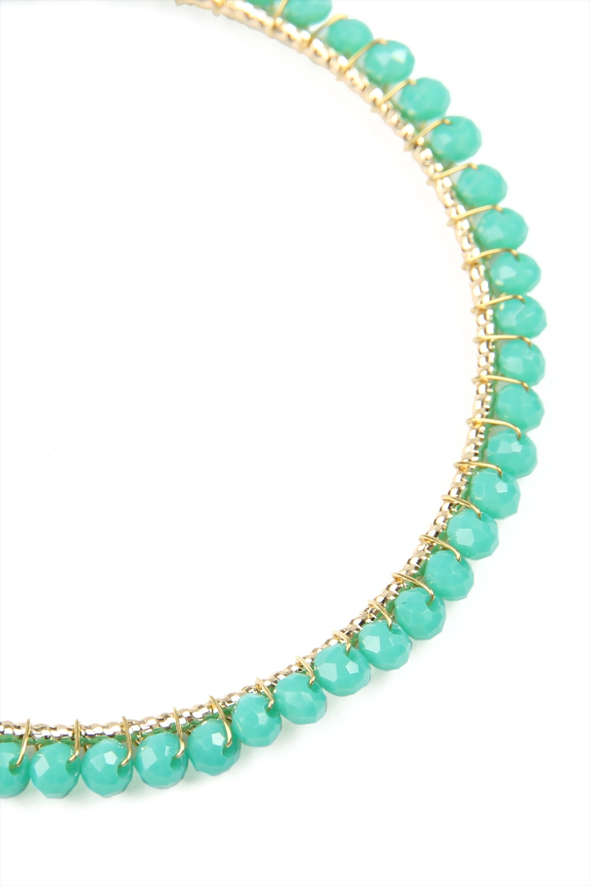 Wire Hoop With Glass Beads Hook Earring