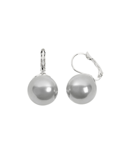 Hinged Pearl Earrings Gray