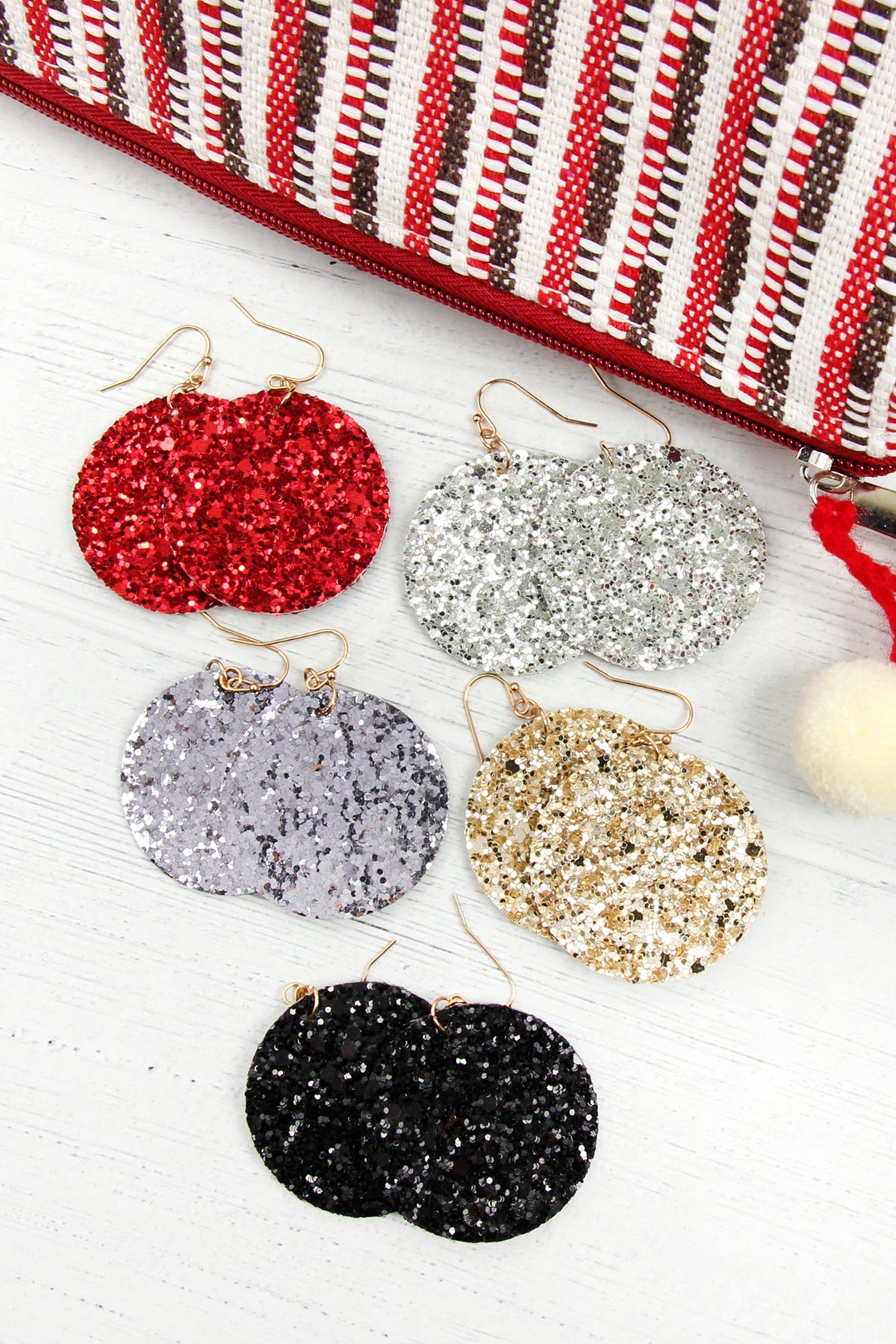 Sequin Circle Drop Earrings