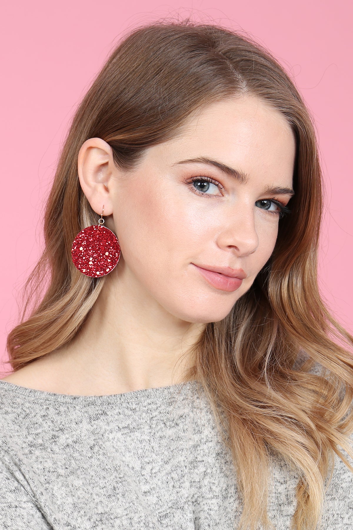 Sequin Circle Drop Earrings