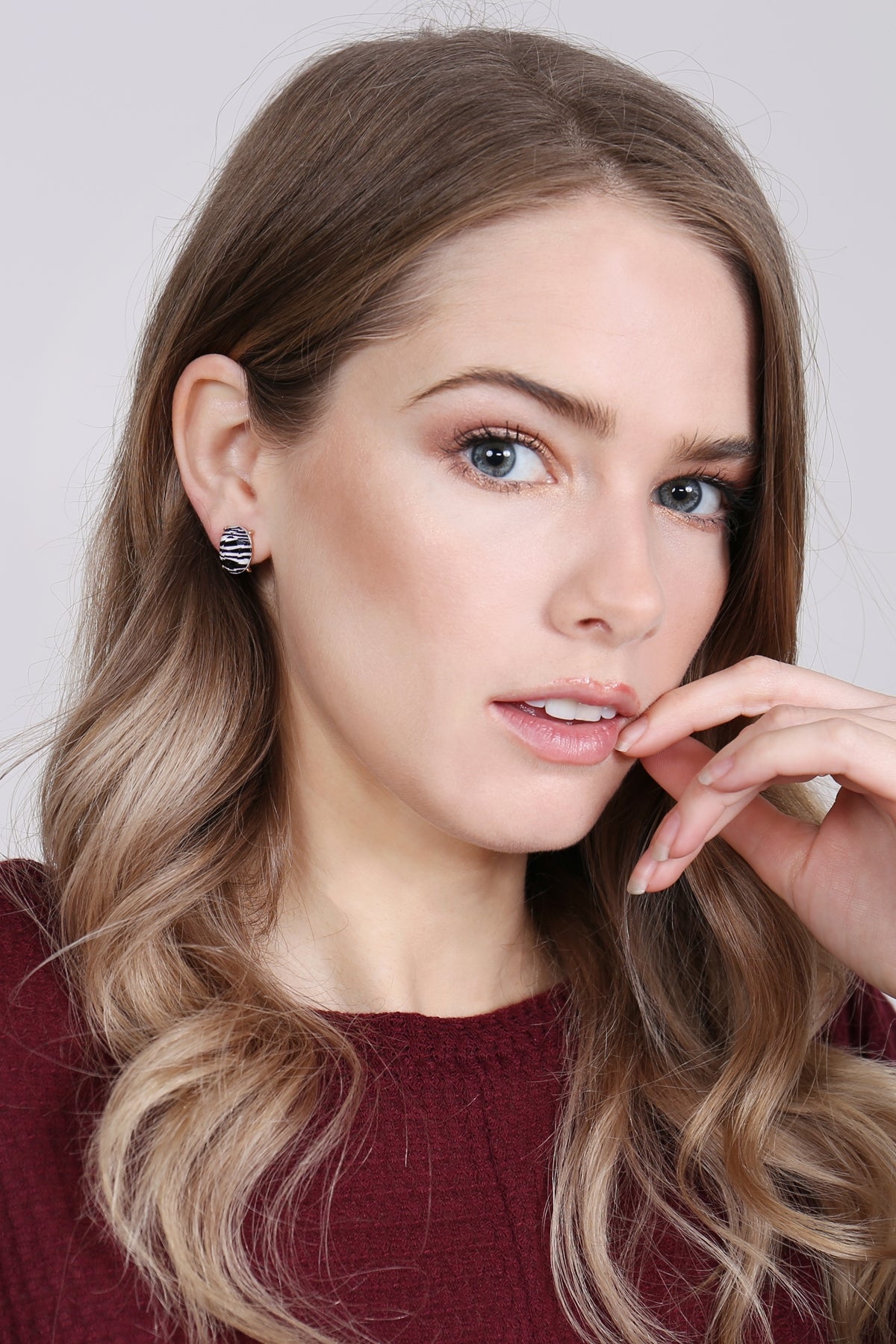 Oval Faceted Acrylic Post Earrings