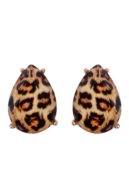 Teardrop Faceted Acrylic Post Earrings