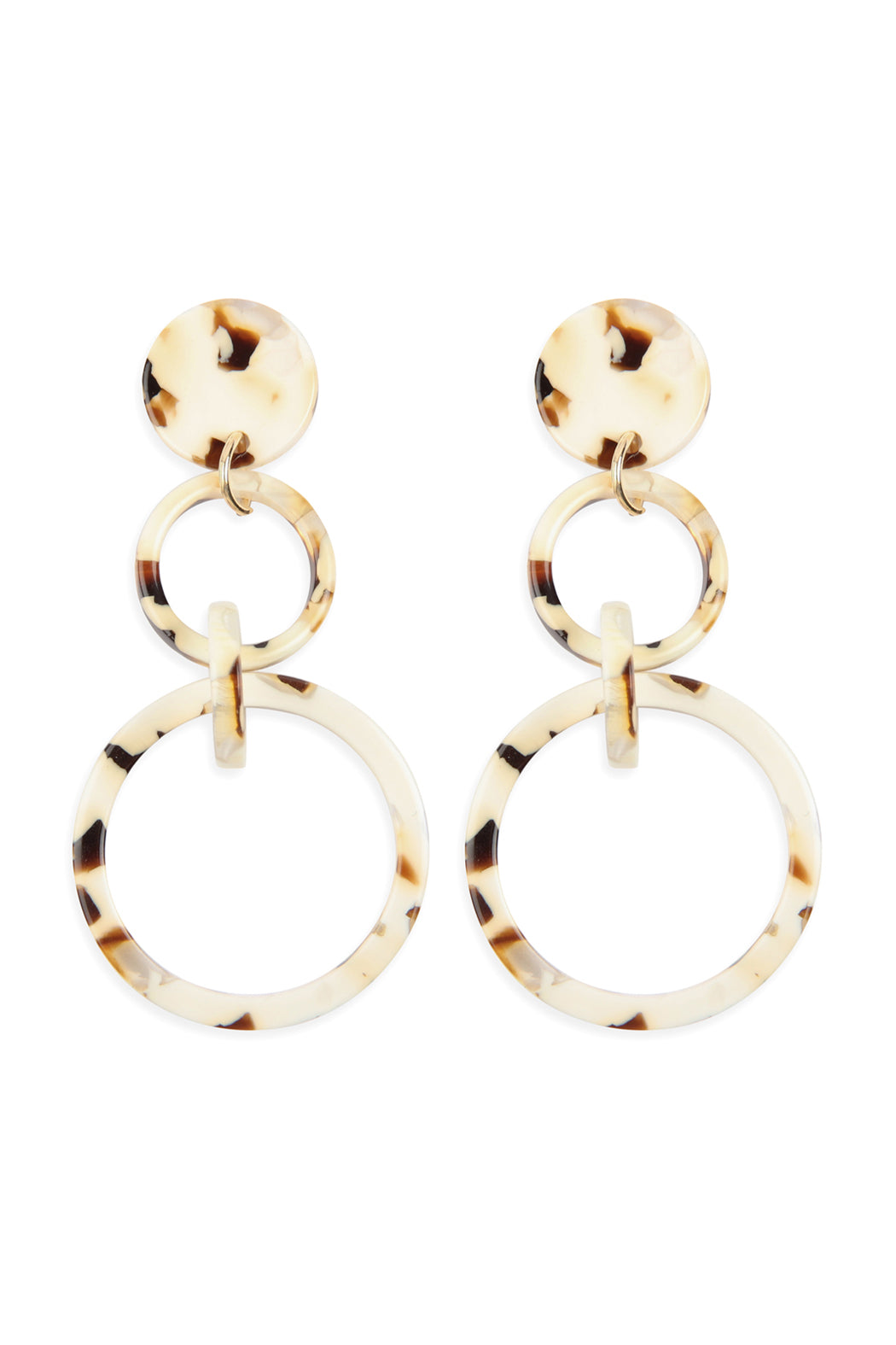 Linked Hoop Acetate Dangle Earrings /1Pair