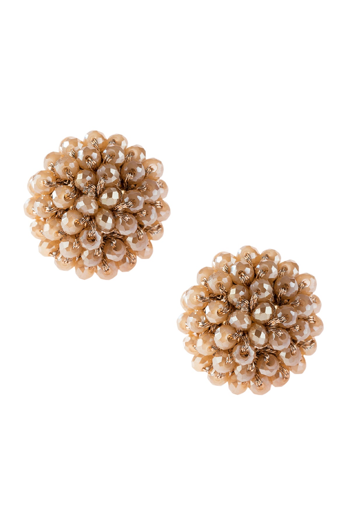 Light Brown Rondelle Post Earring