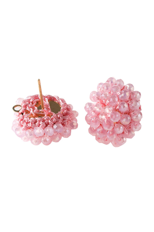 Light Pink Rondelle Post Earring