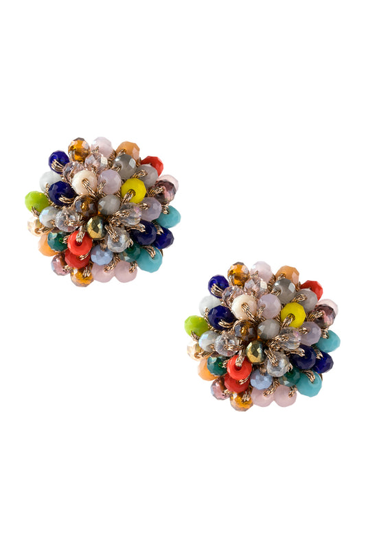 Multi Color Rondelle Post Earring
