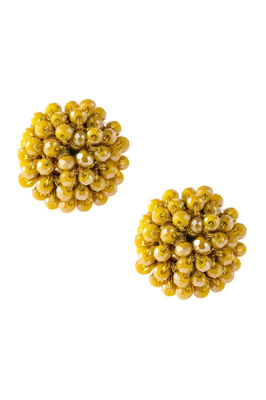 Mustard Rondelle Post Earring