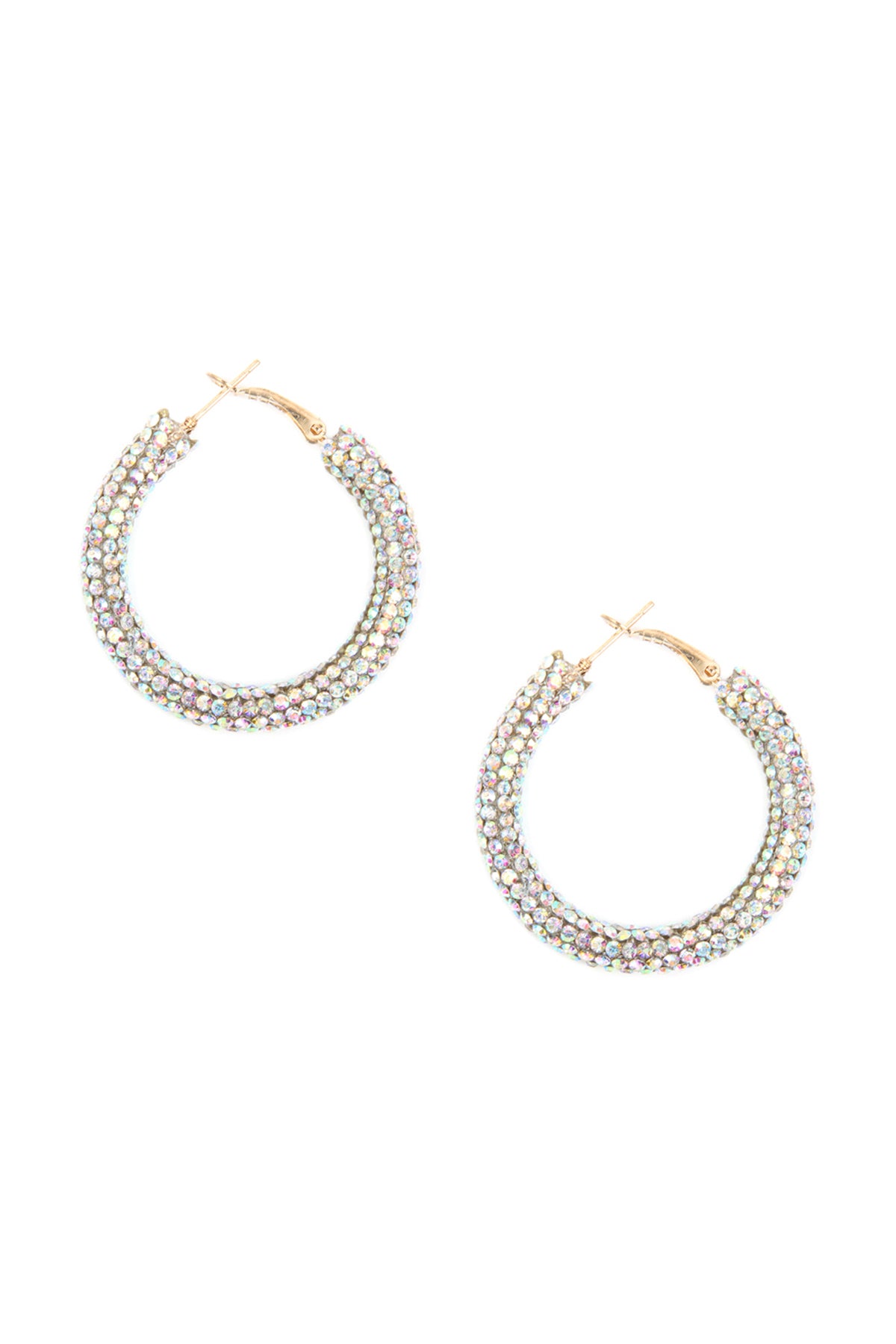 Rhinestone Coated Hoop Earring