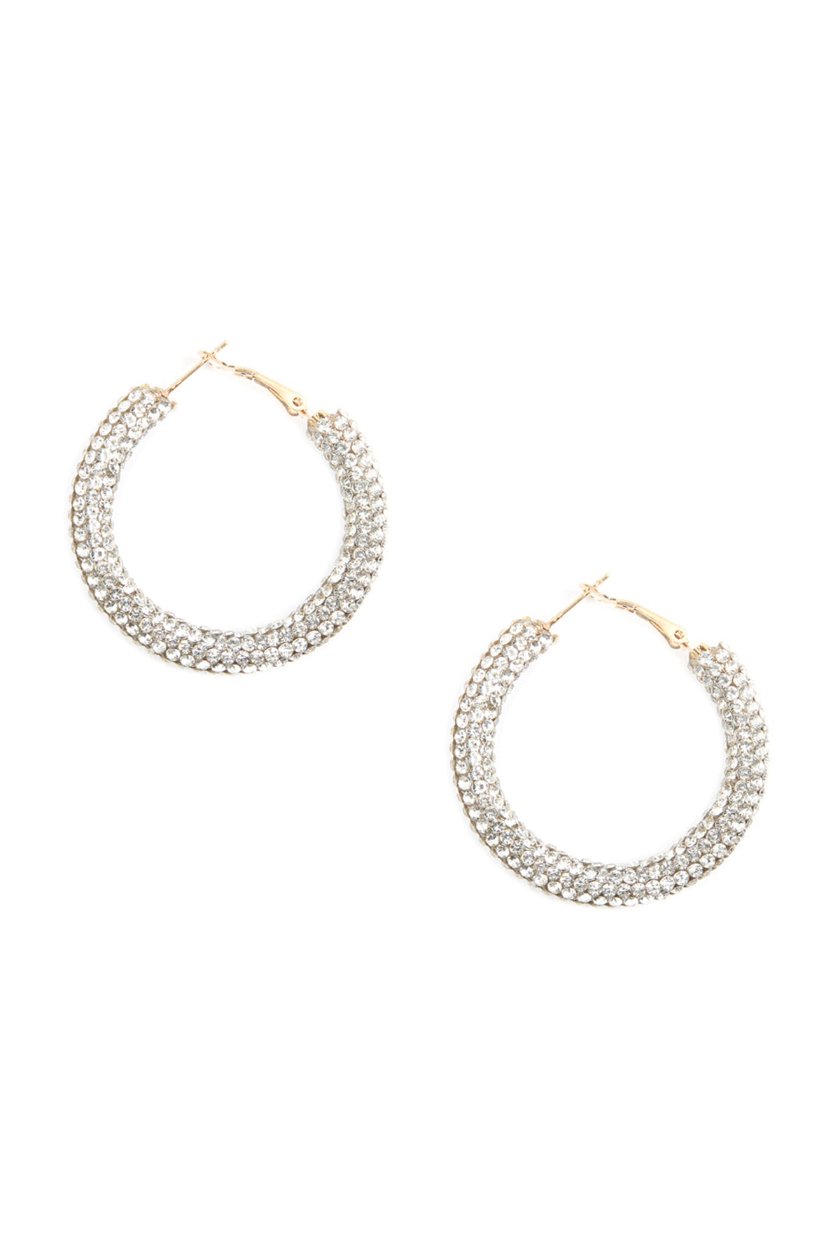 Rhinestone Coated Hoop Earring